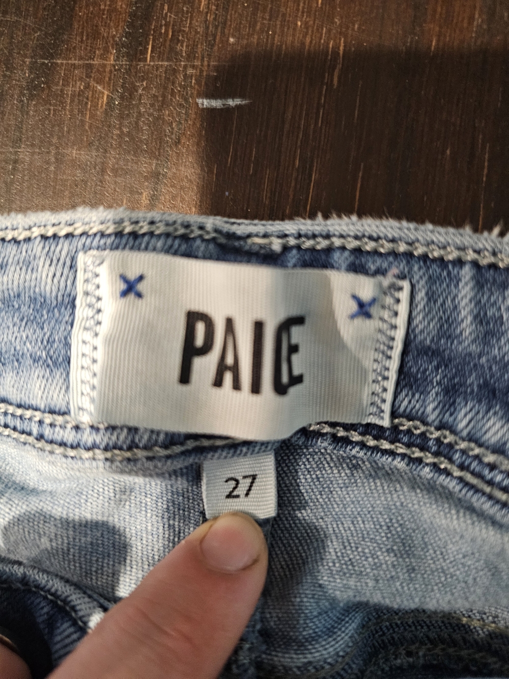 PAIGE Light Blue Women's Distressed Straight-Leg Jeans - Picture 2 of 6